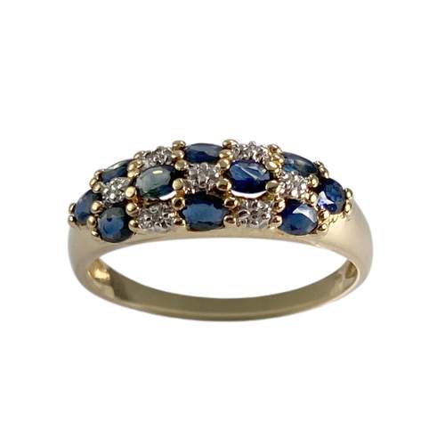 Bague d'occasion or 750 2 tons saphir diamant