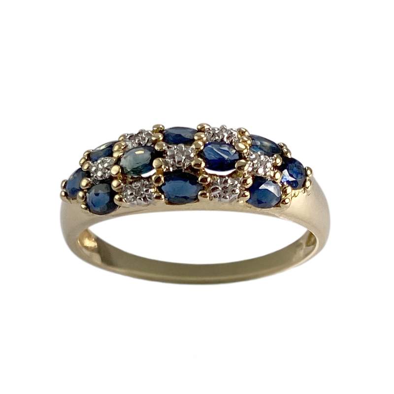 Bague d'occasion or 750 2 tons saphir diamant - vue 1