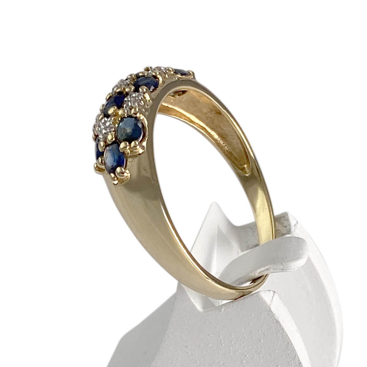 Bague d'occasion or 750 2 tons saphir diamant - vue 2