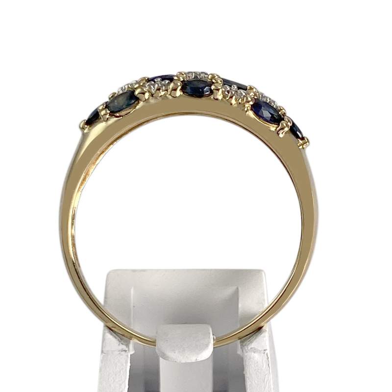 Bague d'occasion or 750 2 tons saphir diamant - vue 3