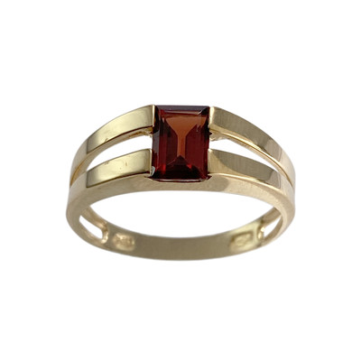 Second-hand gold 750 yellow garnet ring