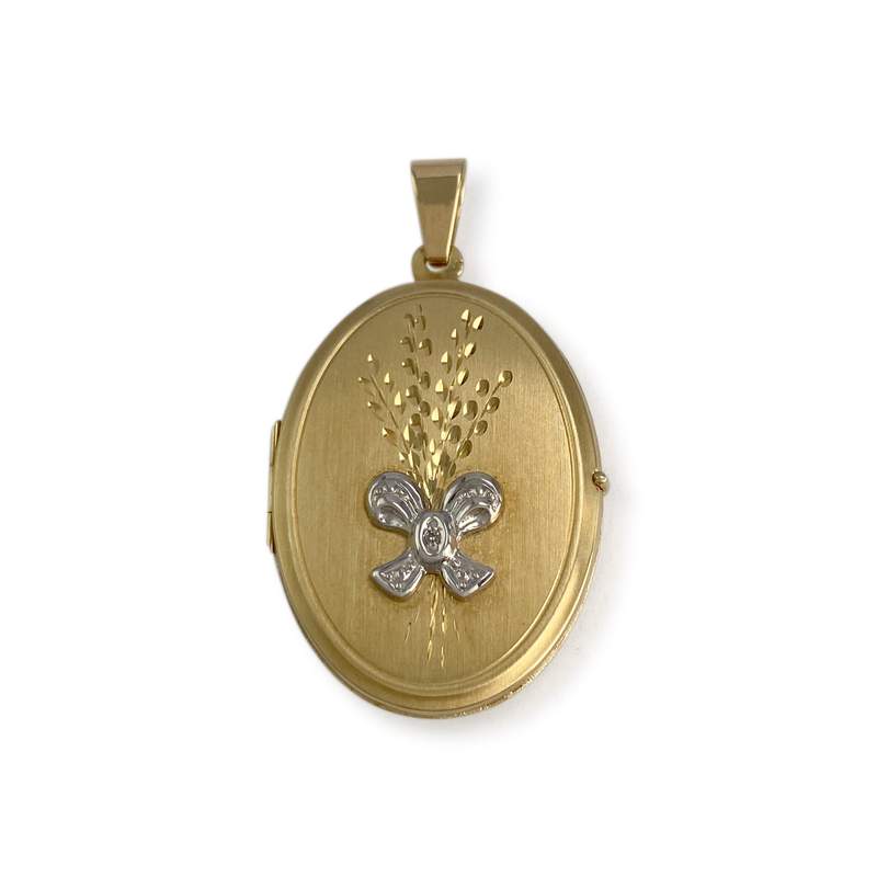 Pendentif d'occasion  or 750 2 tons porte photo diamant - vue 1