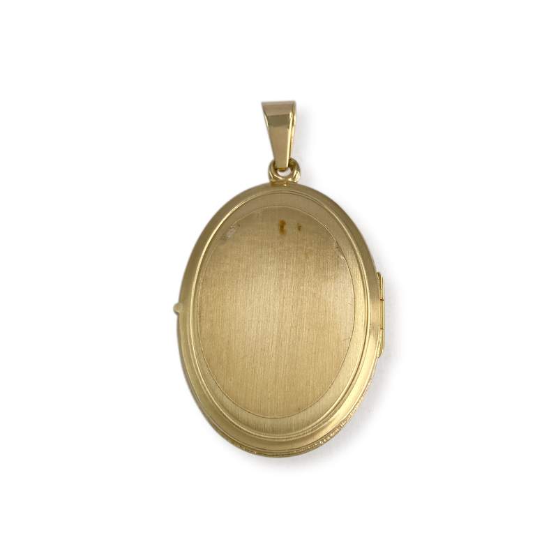 Pendentif d'occasion  or 750 2 tons porte photo diamant - vue 2