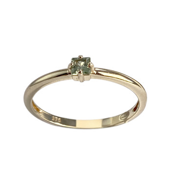 Bague d'occasion or 375 jaune saphir vert