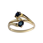 Bague d'occasion or 750 jaune diamant saphir - vue 1