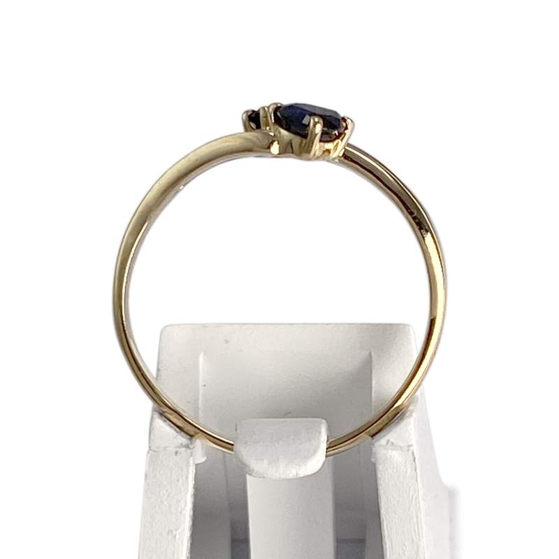 Bague d'occasion or 750 jaune diamant saphir - vue 3