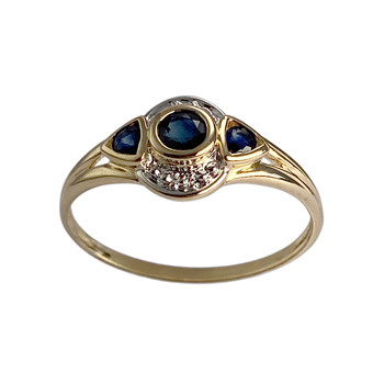 Bague d'occasion or 750 2 tons saphir