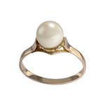 Bague d'occasion or 750 jaune perle de culture - vue 1