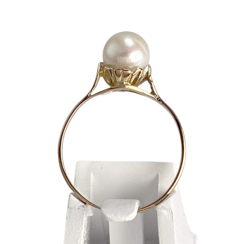 Bague d'occasion or 750 jaune perle de culture - vue 3
