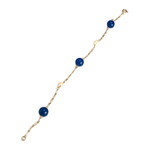 Bracelet d'occasion or 750 jaune maille cheval agate perle de culture - vue 2