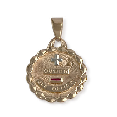Pendentif d'occasion or 750 2 tons rubis synthetique - vue 1