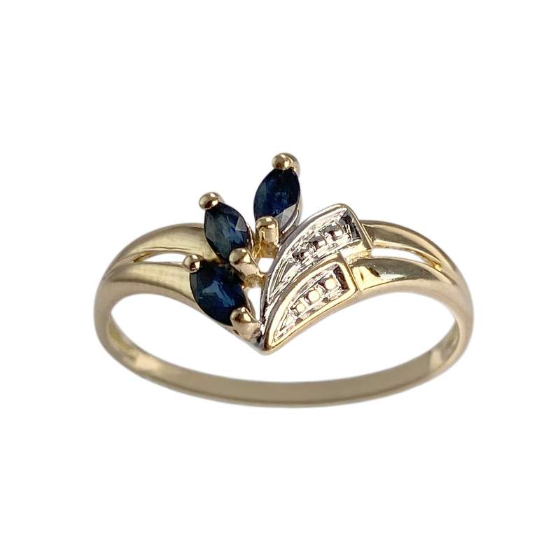 Bague d'occasion  or 750 2 tons saphir - vue 1
