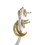 Boucles d'oreilles d'occasion  or 750 2 tons diamants - vue 2