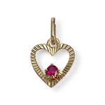Pendentif coeur d'occasion or 750 jaune rubis - vue 1