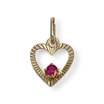 Pendentif coeur d'occasion or 750 jaune rubis