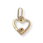 Pendentif coeur d'occasion or 750 jaune rubis - vue 2