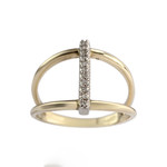 Bague d'occasion 2 ors 375 diamant - vue 1