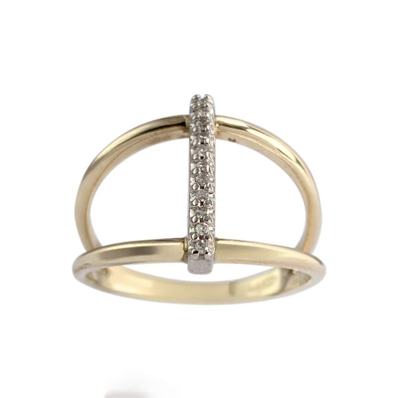 Bague d'occasion 2 ors 375 diamant - vue 1