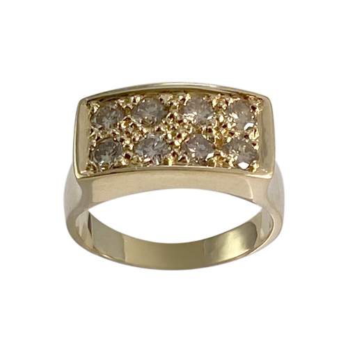 Second-hand gold 750 yellow diamond ring
