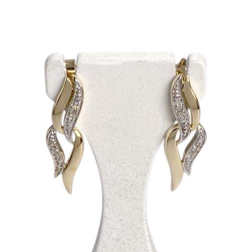 Boucles d'oreilles d'occasion 2 tons 750 diamant
