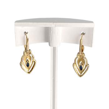 Boucles d'oreilles d'occasion  or 750 2 tons diamant saphir