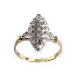 Bague d'occasion 2 tons or 750 marquise diamants - vue 1