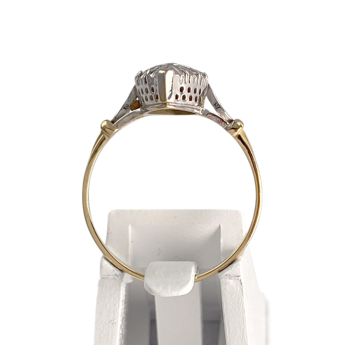Bague d'occasion 2 tons or 750 marquise diamants - vue 3