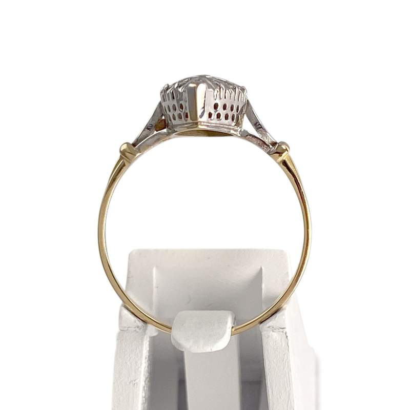Bague d'occasion 2 tons or 750 marquise diamants - vue 3
