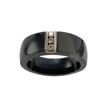 Bague d'occasion or 750 blanc diamant