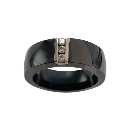 Tweedehands gouden 750 witte diamanten ring