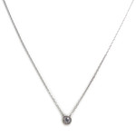 Collier d'occasion or 375 blanc maille forcat diamant - vue 1