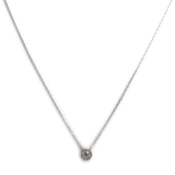 Collier d'occasion or 375 blanc maille forcat diamant