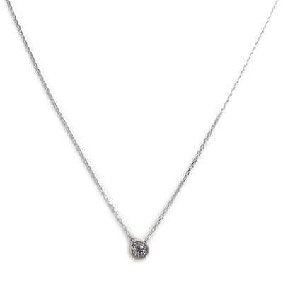 Collier d'occasion or 375 blanc maille forcat diamant