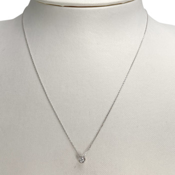 Collier d'occasion or 375 blanc maille forcat diamant
