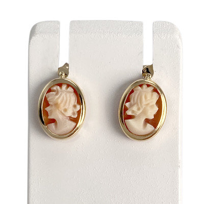 Boucles d'oreilles d'occasion or 750 jaune camee - vue 1