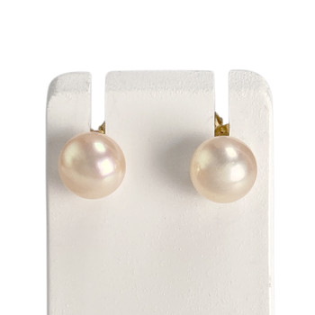 Boucles d'oreilles d'occasion or 750 jaune perle de culture