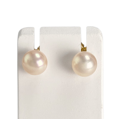 Boucles d'oreilles d'occasion or 750 jaune perle de culture