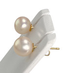 Boucles d'oreilles d'occasion or 750 jaune perle de culture - vue 2