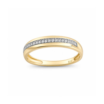 Second-hand gold ring 375 yellow diamond