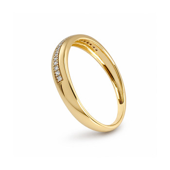 Second-hand gold ring 375 yellow diamond