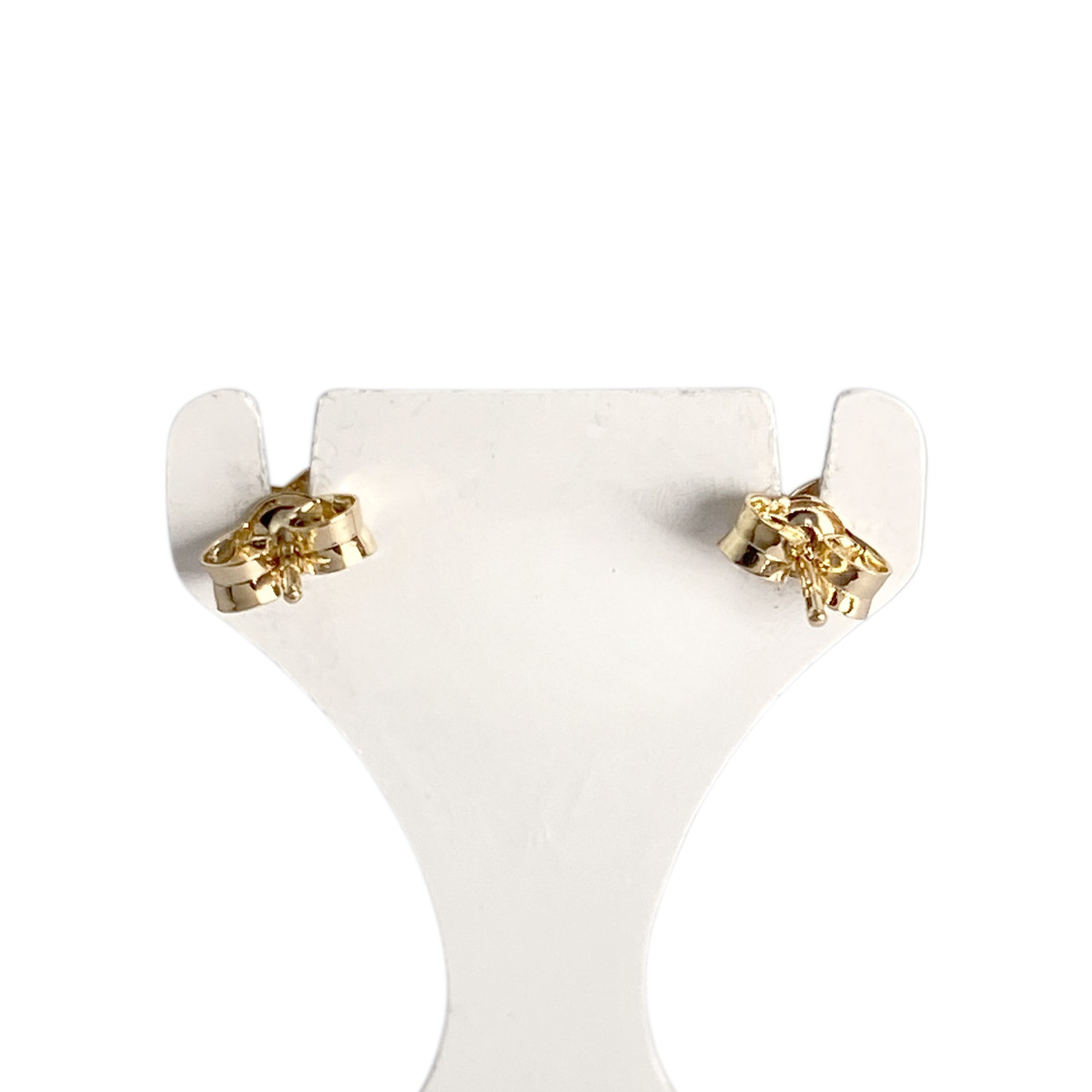 Boucles d'oreilles d'occasion or 750 jaune coeur rubis - vue 3