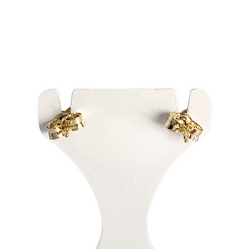 Boucles d'oreilles d'occasion or 750 jaune coeur rubis