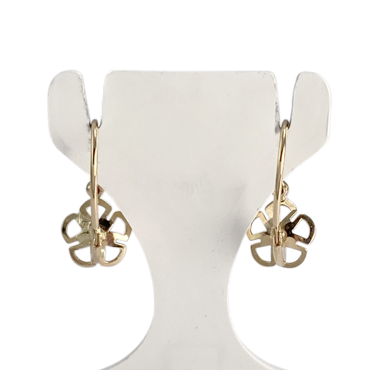 Boucles d'oreilles d'occasion or 750 jaune fleur saphirs - vue 3