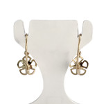 Boucles d'oreilles d'occasion or 750 jaune fleur saphirs - vue 3