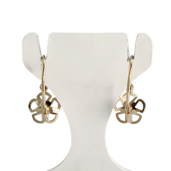 Boucles d'oreilles d'occasion or 750 jaune fleur saphirs