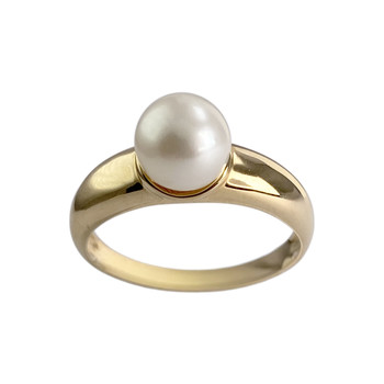 Bague d'occasion or 750 jaune perle de culture