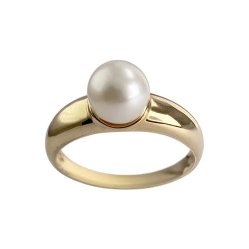 Bague d'occasion or 750 jaune perle de culture
