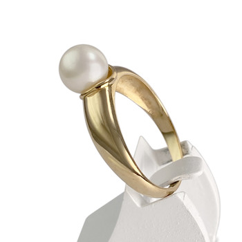 Bague d'occasion or 750 jaune perle de culture