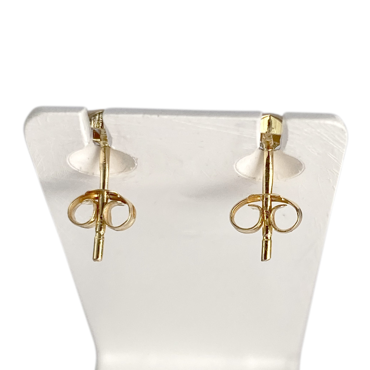 Boucles d'oreilles d'occasion or 750 jaune étoile zirconias - vue 3