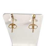 Boucles d'oreilles d'occasion or 750 jaune étoile zirconias - vue 3